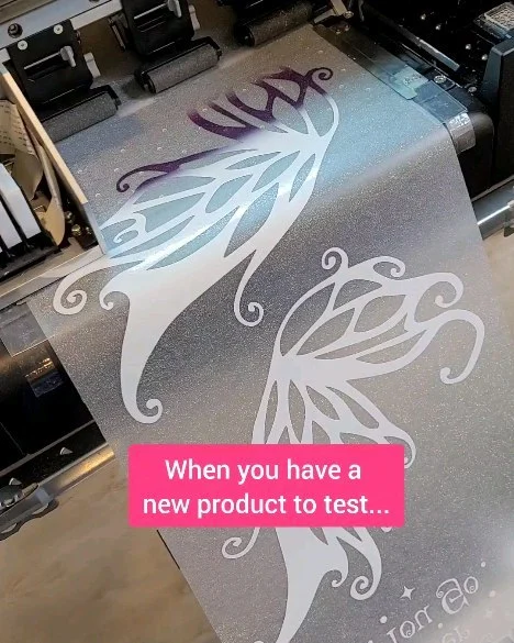 When you have a new product to test... so you design something for your kids... and it turns out better than you expected... and now they won't stop wearing it!!

We have new Glitter DTF Transfers coming soon!! And right in time for Christmas 🎄